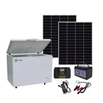 Solar Power Refrigerator and Battery Setup